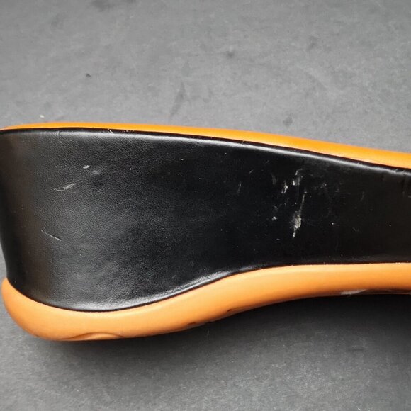 Harley Davidson Motor Cycles Ladies Size 6 Orange & Black Wedge Heel Sandals - Picture 12 of 14